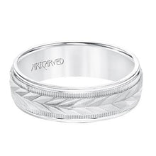 Low Dome Round Edge Carved Wedding Band