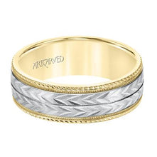 Low Dome Rope Edge Carved Wedding Band