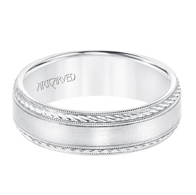 Low Dome Milgrain Edge Carved Wedding Band 11-WV8672P65-L.00