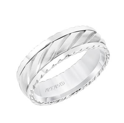 Low Dome Round Edge Carved Wedding Band 11-WV8725YW7-L.01