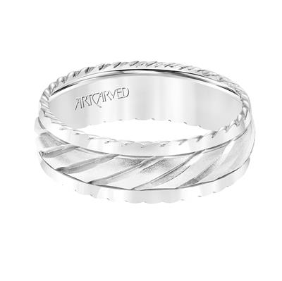 Low Dome Round Edge Carved Wedding Band 11-WV8725YW7-L.01