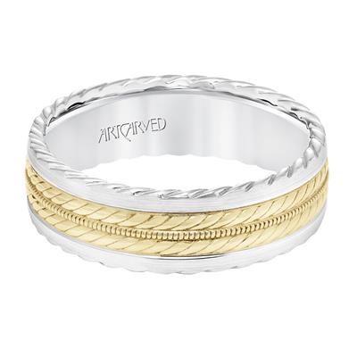 Low Dome Flat Edge Carved Wedding Band  11-WV8726P7-L.00