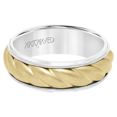 Low Dome Round Edge Carved Wedding Band  11-WV8729P7-L.00
