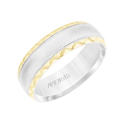 Flat Bevel Edge Carved Wedding Band 11-WV8781WY7-G.00-3.00