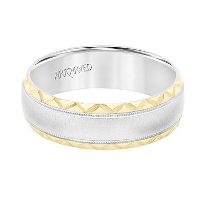 Flat Bevel Edge Carved Wedding Band 11-WV8781WY7-G.00-3.00