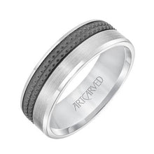 Flat Round Edge Carved Wedding Band
