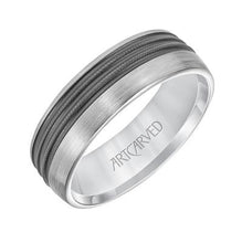 Low Dome Flat Edge Carved Wedding Band