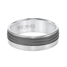 Low Dome Flat Edge Carved Wedding Band