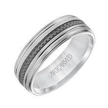 Low Dome Round Edge Carved Wedding Band