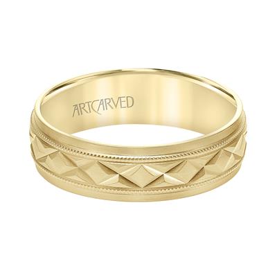 Low Dome Flat Edge Carved Wedding Band 11-WV8878Y65-G.00-1