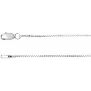 Rhodium-Plated Sterling Silver 1 mm Box 18" Chain CH618:RP60002:P