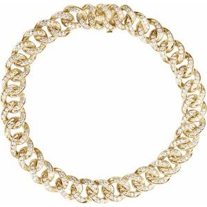 14K Yellow 1 1/2 CTW Natural Diamond Link 7" Bracelet BRC911:100:P
