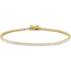 14K Yellow 1 5/8 CTW Lab-Grown Diamond Lightweight Line 7" Bracelet BRC912:LG103:P