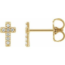 14K Yellow .06 CTW Natural Diamond Cross Earrings R17013:610:P