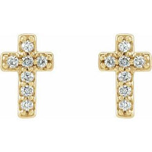 14K Yellow .06 CTW Natural Diamond Cross Earrings R17013:610:P