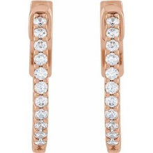 14K Rose 1/3 CTW Lab-Grown Diamond Inside-Outside 15.5 mm Hinged Hoop Earrings 650183:LG612:P