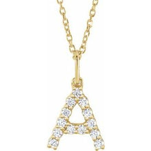 14K Yellow 1/5 CTW Lab-Grown Diamond Initial A 16-18