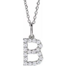 14K White 1/4 CTW Lab-Grown Diamond Initial B 16-18