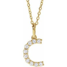 14K Yellow 1/6 CTW Lab-Grown Diamond Initial C 16-18