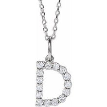 14K White 1/4 CTW Lab-Grown Diamond Initial D 16-18