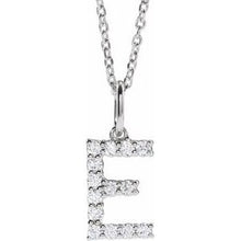 14K White 1/5 CTW Lab-Grown Diamond Initial E 16-18