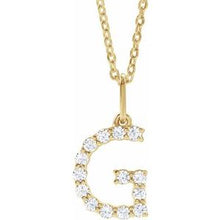 14K Yellow 1/5 CTW Lab-Grown Diamond Initial G 16-18