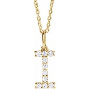 14K Yellow 1/6 CTW Lab-Grown Diamond Initial I 16-18" Necklace  688970:LG651:P