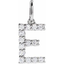 14K White 1/5 CTW Lab-Grown Diamond Initial E Pendant 688970:LG625:P