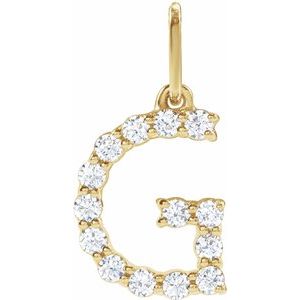 14K Yellow 1/5 CTW Lab-Grown Diamond Initial G Pendant 688970:LG636:P