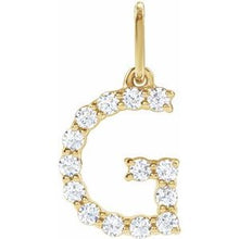 14K Yellow 1/5 CTW Lab-Grown Diamond Initial G Pendant 688970:LG636:P
