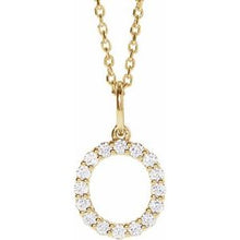 14K Yellow 1/4 CTW Lab-Grown Diamond Initial O 16-18