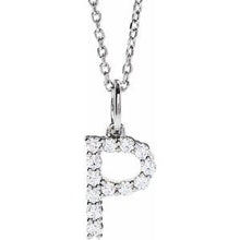 14K White 1/5 CTW Lab-Grown Diamond Initial P 16-18