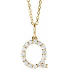 14K Yellow 1/4 CTW Lab-Grown Diamond Initial Q 16-18