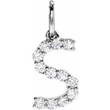14K White 1/5 CTW Lab-Grown Diamond Initial S Pendant 688970:LG709:P