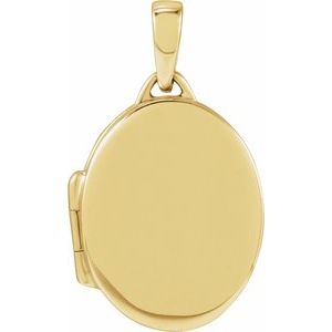 14K Yellow Engravable Oval Locket 57868:100:P