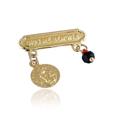 10k Azabache New Born Gift Gold Pin