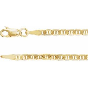 14K Yellow 2.25 mm Curbed Anchor 18" Chain CH484:244599:P