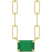 14K Yellow 6x4 mm Lab-Grown Emerald Solitaire 18