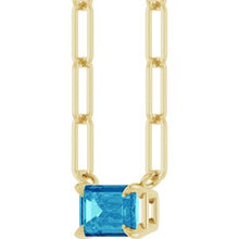 14K Yellow 6x4 mm Natural Blue Zircon Solitaire 18