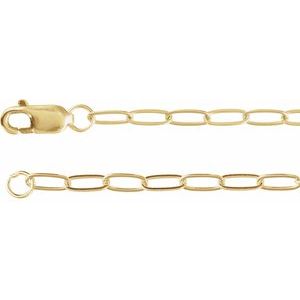 14K Yellow Gold-Filled 2.1 mm Paperclip-Style 7" Chain CH1099:707:P