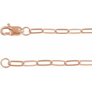 10K Rose 2.1 mm Paperclip-Style 18" Chain CH1099:638:P
