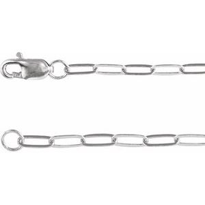 Sterling Silver 2.1 mm Paperclip-Style 7" Chain CH1099:619:P