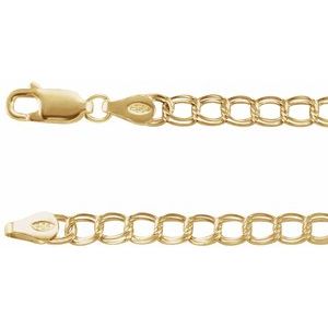 14K Yellow 4 mm Curb Charm 7" Chain CH330:166079:P