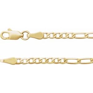 14K Yellow 2.5 mm Figaro 20" Chain CH1230:102:P