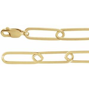 14K Yellow 6.2 mm Paperclip-Style 18" Chain CH1208:101:P