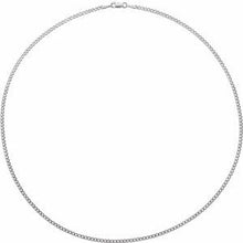 14K White 2.35 mm Curb 18