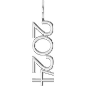 Sterling Silver 2024 Year Charm/Pendant 87773:138:P