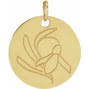 14K Yellow Snow Drop January Birth Flower Pendant 88529:136:P