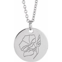 Sterling Silver Morning Glory September Birth Flower 16-18