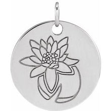 Sterling Silver Waterlily July Birth Flower 16-18